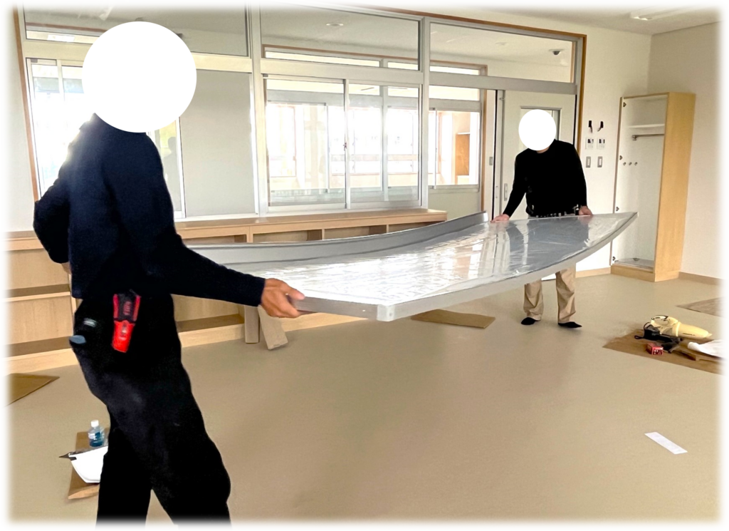 曲面・上下白板施工